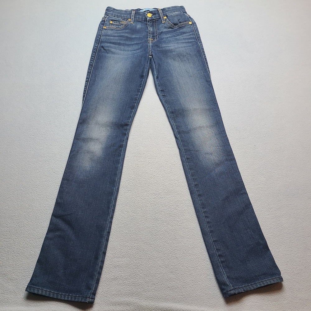 7 For All Mankind Kimmie Straight Leg Jeans Womens 24 Blue Excellent b(air)